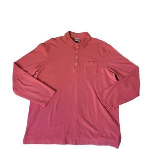 Brooks Brothers Polo Shirt Men’s XL Long Sleeve Pink Cotton Pocket Casual